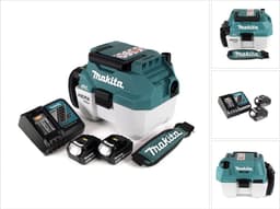 Makita DVC 750 LRGX3 accu stofzuiger nat- en droogzuiger 18 V draagbaar + 2x 6,0 Ah accu en lader - zonder accessoires — thumbnail 1