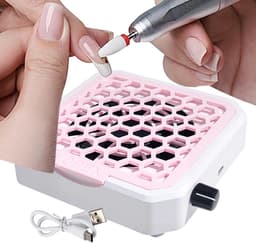 Mini stofzuiger nagels - Manicure tool - Nagelstof afzuigen - Draagbaar en stil - 16 x 16 x 6 cm — thumbnail 1