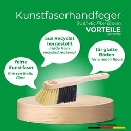 Handveger set - Kleine bezem - Stofvrij werken - Fijne kunstborstels - 29 cm lengte - Lichtbruin — thumbnail 3