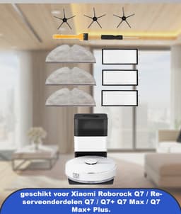 Accessoires geschikt voor Xiaomi Roborock Q7 / Reserveonderdelen Q7 / Q7+ Q7 Max / Q7 Max+ Plus. 1 hoofdborstel, 3 zijborstels, 3 filters, 3 schoonmaakdoeken, 1 schroevendraaier, 1 reinigingsborstel. — thumbnail 3