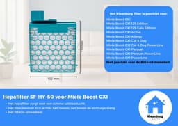 Kleanburg® - Miele Boost CX1 - Filter set van 3 stuks – Vervangt SF-HY 60 & CX-FSF — thumbnail 2