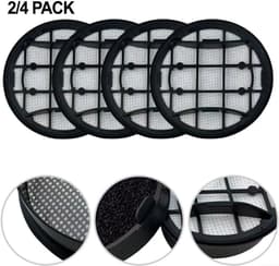 OIMG 4 stuks HEPA-filter vervangingsfilters geschikt voor VC7000/8000 Serie XC7053 XC7055 XC7057 XC8055 XC8057 XV1681/01 draadloze stofzuigers, schuim - en inlaatfilters - wasbaar en herbruikbaar — thumbnail 3