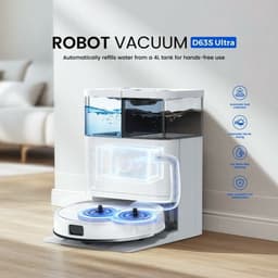 Teendow D63S ULTRA - Robotstofzuiger en moppenset, 10000Pa zuigkracht, superzuiging, randreiniging, automatische mopwas- en droogfunctie, zelfledigend — thumbnail 5