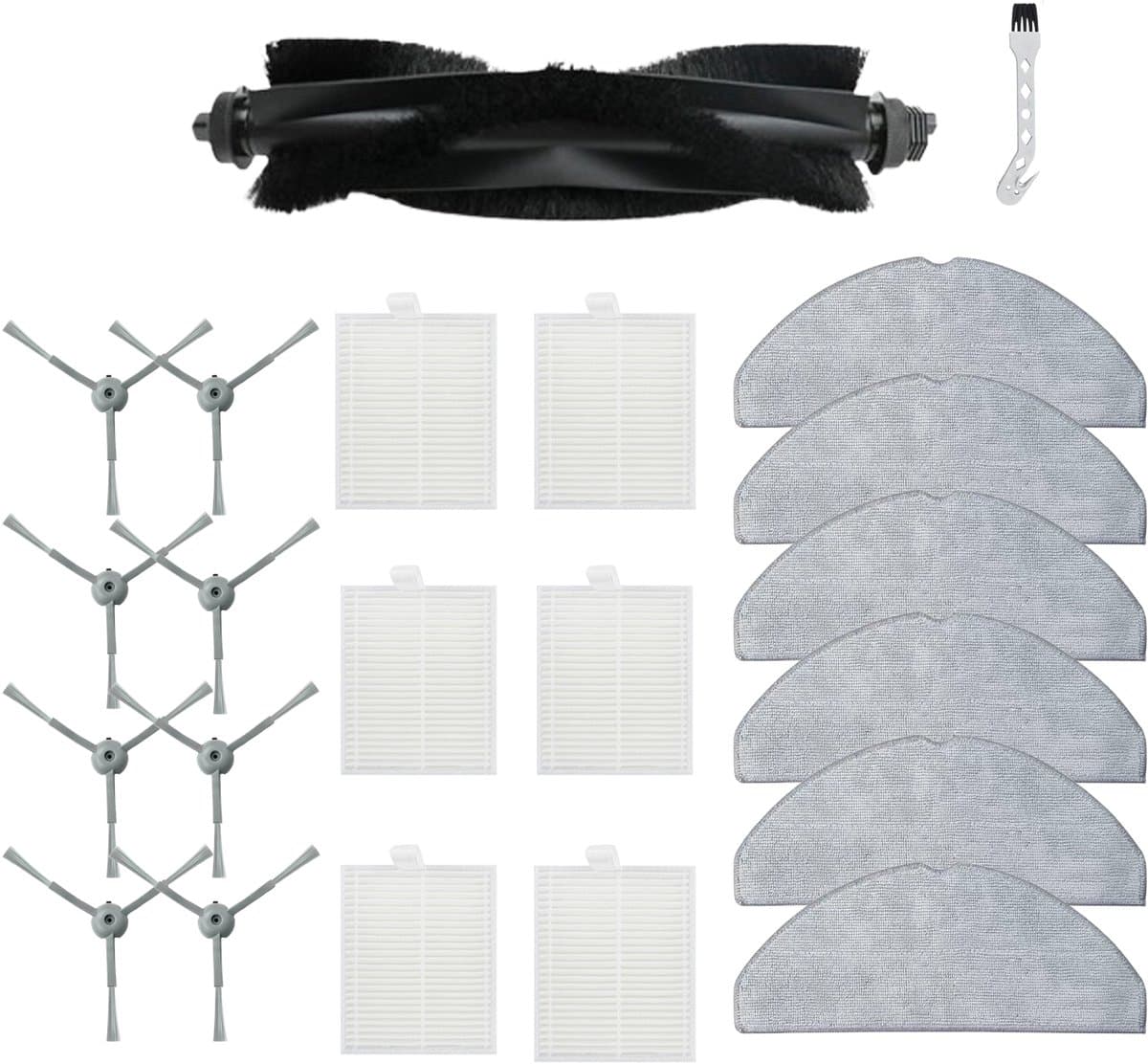 22 stuks robotstofzuiger accessoires - Geschikt voor Eufy G50 Hybrid (SES) - L60 Hybrid (SES) - L60 - L60 SES - L50 - L50 SES - Onderdelen - voor robotstofzuiger - met reinigingsborstel - Vervangingsonderdelen — afbeelding 1