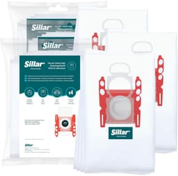Sillar Stofzuigerzakken synthetisch - anti-allergeen - 4 filterlagen - vervanging voor BBZ41FGALL/ 17000940 /17003048 - geschikt voor stofzuigers Bosch GL20 GL30 GL45 Serie 2 4 6 8 Compaxx, Siemens - 12 stuks — thumbnail 1