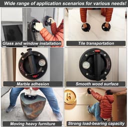 Professionele Vacuümzuigheffer met Manometer voor Zwaar Glas en Tegels - Draagvermogen 200kg — thumbnail 4