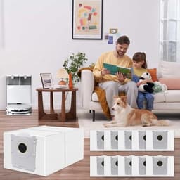 Stofzuigerzak gescht voor Ecovacs Deebot X8/X9 PRO Omni/T50 Pro Omni/T50 Max Pro/T50 Omni/T80/T30C robotstofzuiger,actieve koolstofzak accessoires,10 stuks 3L capaciteit stofzuigerzakken,reserveonderdelen — thumbnail 3