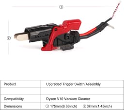 Verbeterde aan/uit-schakelaar set voor Dyson V10 SV12 stofzuiger, vervangende onderdelen, duurzame kwaliteit en eenvoudig te installeren — thumbnail 4