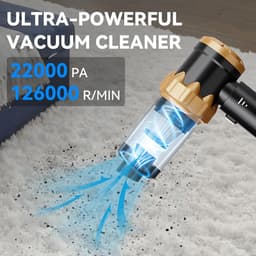 Stofzuiger - Kruimelzuiger - Handstofzuiger - Draadloze Handstofzuiger Auto - Handstofzuiger Oplaadbaar - Krachtige 22000 Pa - Lichtgewicht Mini - Voor Auto, Huis En Keuken - Zwart — thumbnail 2