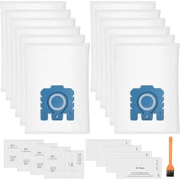 Verpakking van 12 Pure GN 3D-stofzakken - Geschikt voor Miele Hyclean GN Classic C1 Complete C2 Complete C3, S2 S5 S8 S800 S600 serie stofzuigers - inclusief 4 motorfilters en 4 uitlaatfilters. — thumbnail 1