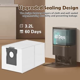 12 Stuks Stofzuigerzakken geschikt voor Dreame L20/X40/X50 Ultra Complete, L10s/L10/L40s/L10s Pro/L40/L50 Ultra, geschikt voor Mova E30/P50 Pro Ultra Stofzuiger - Stofzuigerzakken - 3,2 Stofzuigerzakken met Grote Capaciteit — thumbnail 2