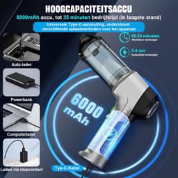 Sander Shop Mini stofzuiger Handstofzuiger, accu, 4-in-1, sterke autostofzuiger, 15000 Pa, 3 versnellingen, 80.000 omw/min, handstofzuiger, draadloos, elektrische stofventilator, perslucht voor auto, keuken, pc, bank — thumbnail 3