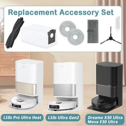 21 stuks vervangingsset voor Dreame L10s Ultra Gen 2 | L10s Pro Ultra Heat / X30 Ultra / L40 Ultra AE & CE / D30 Ultra - robotstofzuiger - 2 hoofdborstels, 4 dweilpads, 6 stofzakken, 2 filters, 6 zijborstels, 1 reinigingsgereedschap — thumbnail 2