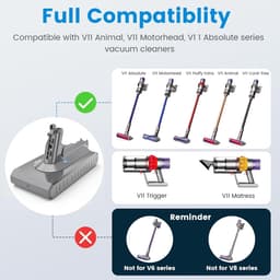 Accu geschikt voor Dyson V11 (SV14) - 'Schroef Type' (Li-ion/3600mAh/25.2V) — thumbnail 4