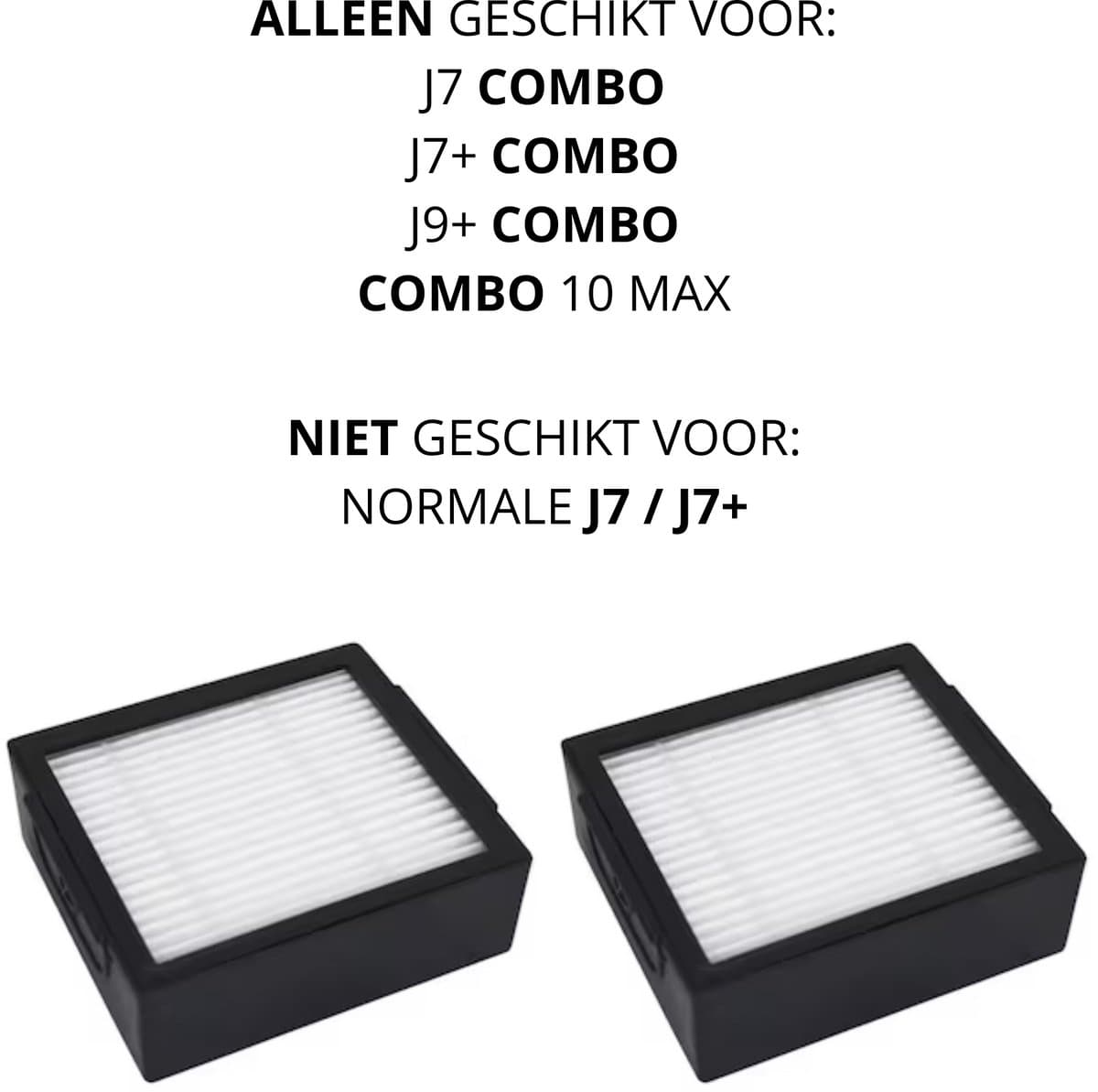Bramokava® 2x HEPA Filter – ALLEEN geschikt voor iRobot Roomba COMBO j7+ / COMBO j9+ / 10 Max – NIET voor gewone j7+ / j9+ Robotstofzuiger — afbeelding 1