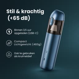 Purgato - Auto Stofzuiger - 2 in 1 Zuig- en Blaasfunctie - Draadloos - 16000Pa - Kruimeldief - USB — thumbnail 2