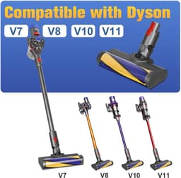 Zachte rol stofzuigerkop, geschikt voor Dyson V11 V10 V8 V7 stofzuiger, verlicht verborgen stof en vuil, ideaal voor gladde harde vloeren — thumbnail 2
