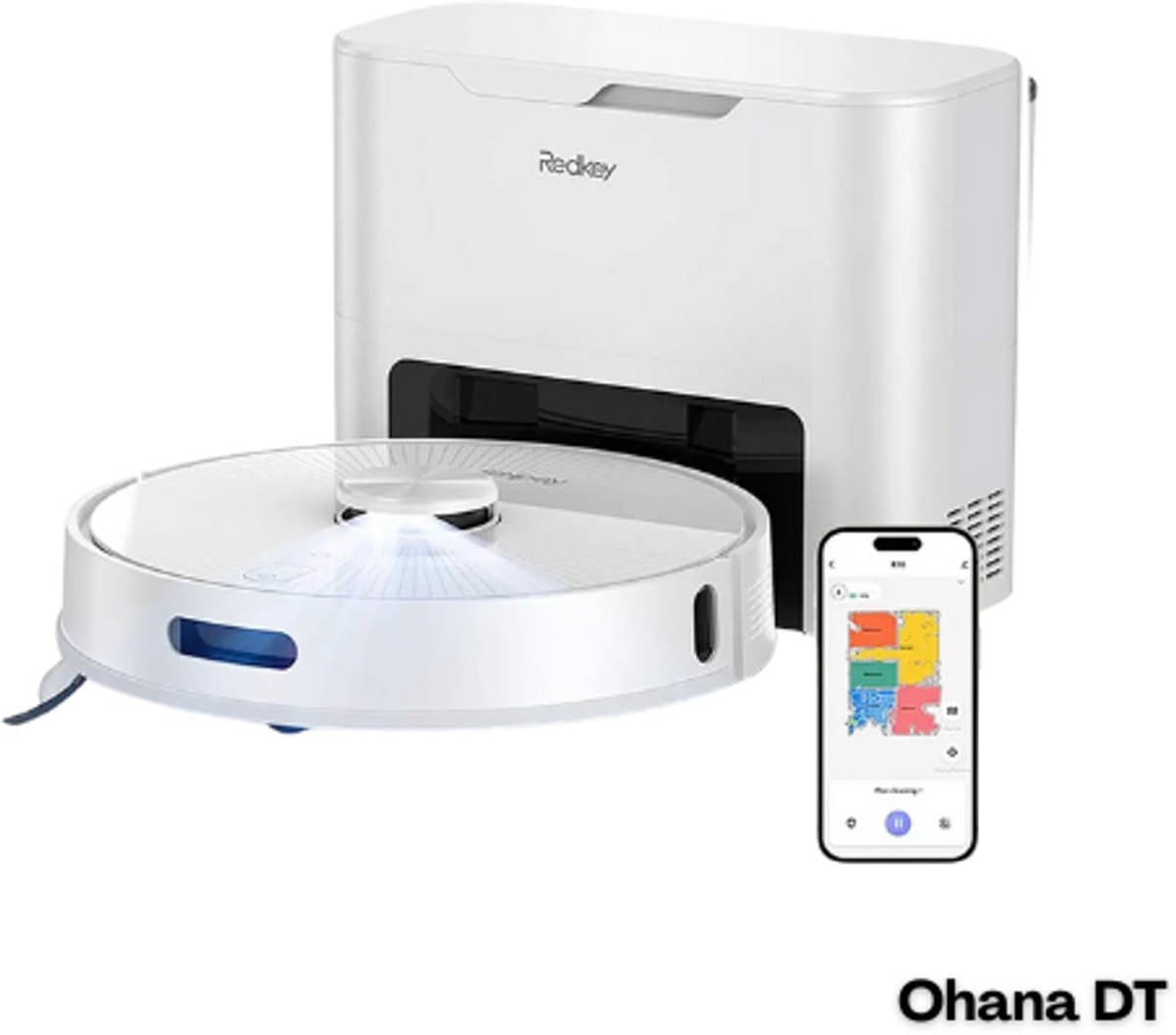 Ohana DT - Redkey R10 - Robotstofzuiger Met Dweilfunctie - Robotstofzuiger Met Laadstation - Robot Stofzuiger - 4000Pa Zuigkracht - Wit — afbeelding 1
