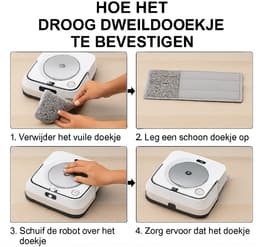 6-pack Droge Dweilpads geschikt voor iRobot Braava Jet M6 – Wasbaar & Herbruikbaar – Microvezel Dweil Doeken — thumbnail 4