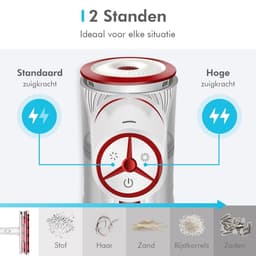 CleanDays® Steelstofzuiger - Draadloos - Turbo Borstel en Kleine Turbo Borstel - LED Verlichting - Sterke Zuigkracht - Inclusief Muurbeugel - Kruimelzuiger - Steelstofzuigers - Stofzuiger Draadloos — thumbnail 4