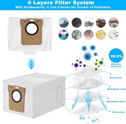 12 stuks stofzakken voor Dreame L10s Ultra en L20 Ultra - stofzuigerzakken voor Dreame L10 Ultra en L20 Ultra - automatisch reinigingsstation - 25 liter grote capaciteit - accessoires — thumbnail 2