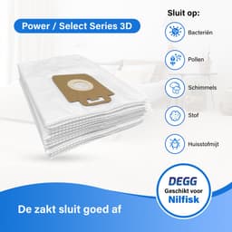 DEGG® 20x stofzuigerzakken - Geschikt voor Nilfisk select, elite en power series - Premium kwaliteit - Voordeelverpakking - 20 STUK(S) — thumbnail 4