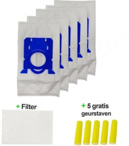 OWO collection Philips, Electrolux, AEG, Tornado, Bolido, Cityline, Clario, Mobilo, S-Bag - 5x stofzak - 1x filter - 5x luchtverfrissers | stofzuigerzakken — thumbnail 1