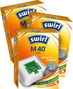 3-pack Swirl M40 stofzuigerzakken - 12 stuks + 3 filters - Geschikt voor Miele GN - Classic C1 - Complete C2 - Complete C3 - S2 - S5 - S8 — thumbnail 1