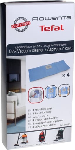 set van 4 microvezelzakken voor tankstofzuiger - rowenta - zr8001 — thumbnail 3