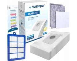 12 zakken, een set 3 filters + 1x HEPA filter en geurtjes voor de stofzuiger: AEG, Electrolux, Philips, Volta, Zanussi. Een vervanging die net zo goed is als het origineel.