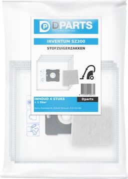 4x Dparts stofzuigerzakken geschikt voor Inventum - inclusief motorfilter - voor SZ150 SZ300 ST306RZA ST306ZZA ST306BZA ST307WZA ST307ZZA ST308WZA ST154RZA MC010 — thumbnail 2