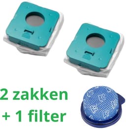 2 x zakken hoogwaardige vervanging voor SAMSUNG BESPOKE JET + 1 filter HEPA compatibel VS20A958FWN - VS20A95923B/AA stok stofzuiger-onderdelen-het onderdeelnummer van het origineel is: Samsung VCA-ADB952 -schoonmaakstations — thumbnail 1