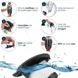 BELLAVITA ® HEPA filter voor Kruimelzuiger - Set van 2 Stuks - Wasbare HEPA filter — thumbnail 3
