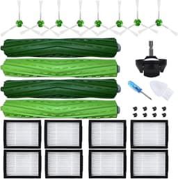 21-pack vervangende onderdelen geschikt voor iRobot Roomba accessoires E5, E6, E7, i7, i7+ / Plus IE serie: Hoog rendement filter multi-oppervlakte rubberen borstel roller hervulling — thumbnail 1