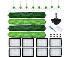 21-pack vervangende onderdelen geschikt voor iRobot Roomba accessoires E5, E6, E7, i7, i7+ / Plus IE serie: Hoog rendement filter multi-oppervlakte rubberen borstel roller hervulling