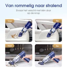 Kruimeldief - Mini kruimeldief - Kruimeldieven - Kruimelzuiger - Handstofzuiger - Incl. oplaadstation - Nat en droog vuil - Incl. 5 opzetstukken - Air duster - Autostofzuiger - Draadloze stofzuiger - 8000PA - Hepa filter – Blauw — thumbnail 4