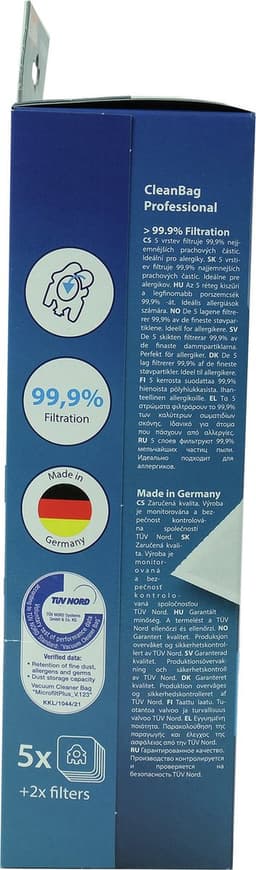 CleanBag Professional stofzuigerzakken 5 stuks - Geschikt voor Miele S400i-S456i, S600-S658, S800-S858, S2000-S2999, S5000-S5999, S8000-S8999, Classic C1, Complete C2 & Complete C3 - GN - Inclusief 2 filters - Alternatief — thumbnail 3