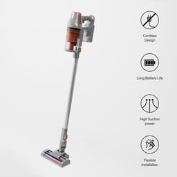 Sinji Draadloze Steelstofzuiger, Huisdier geschikt - Snoerloos & Zonder zak - Kruimeldief functie en Ophangsysteem met ingebouwde oplader - 40 min. batterijduur - Filter systeem – Zilver/Oranje — thumbnail 1