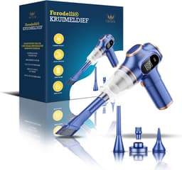 Ferodelli Kruimeldief - Handstofzuiger - Snoerloos - Auto Stofzuiger - Caravan - Car Vacuum Cleaner - Best Verkocht - Draadloos - Blauw — thumbnail 1