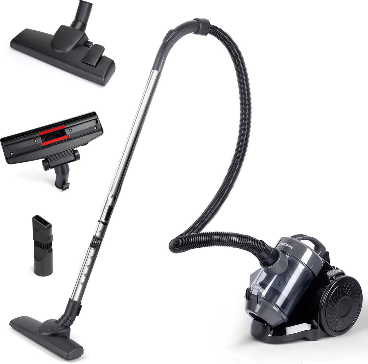 Aigostar Zack 30LSZ - Steelstofzuiger - Stofzuiger Zonder Zak - 2 Liter - 17KPa - HEPA 12 Filter - 800W - Lichtgewicht - Zwart — afbeelding 1