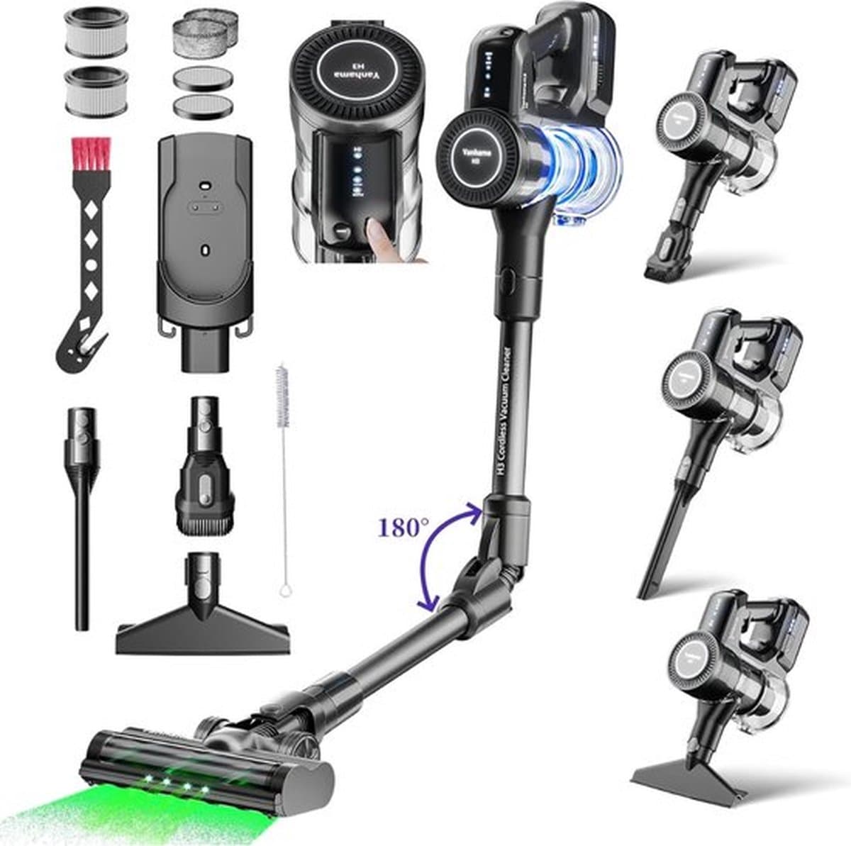 Thuys Steelstofzuiger - Draadloos - Stofzuiger Zonder Zak Op Accu – Draadloos – Vacuum Cleaner – Volledige Set — afbeelding 1