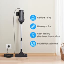 Aigostar Titan - Steelstofzuiger - Stofzuiger zonder Zak - 6M Snoer - 16kPa Krachtige Zuigkracht - 600W - 1 L Stofbak - Geschikt voor Dierenharen - Zwart — thumbnail 3