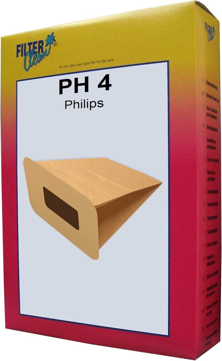 Filterclean PH4 stofzakken voor Philips Amsterdam HR6937, P42-P99 serie — afbeelding 1