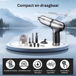 MKSS® Handstofzuiger Draadloos - Auto Stofzuiger - Kruimeldief Snoerloos - Kruimelzuiger - Zilver — thumbnail 2