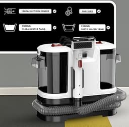 KAD® Vlekkenreiniger - Vlekkenreiniger voor Bank & Tapijt - Krachtige Tapijtreiniger Machine - Zwart/Wit - 18cm x 30cm x 36cm — thumbnail 5