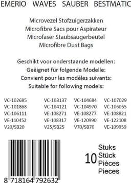 Sauber Stofzuigerzakken -  SB20 SB70 10PCS — thumbnail 2
