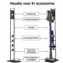 Vemera stofzuigerhouder - Geschikt voor Dyson V15, V11, V10, V9, V8, V7 & V6 Steelstofzuiger - Standaard - Opbergrek Accessoires - Zwart — thumbnail 5