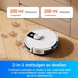 Jensaro Robotstofzuiger Met Dweilfunctie - LIDAR Laser Navigatie - 3000Pa Robotstofzuiger - Automatische Leegfunctie - Wit — thumbnail 3