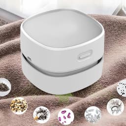 Mini Stofzuiger - Desktop Reiniger - Bureau Opruimen - Hoge Zuigkracht - AA Batterijen - Zwart — thumbnail 2