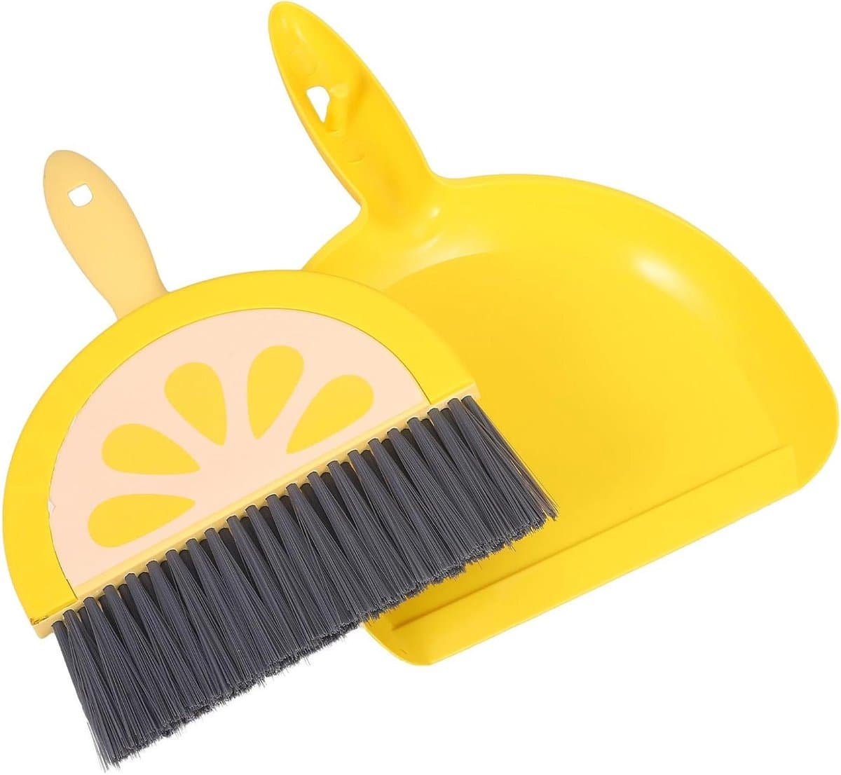 Mini Stoffer Set - Kleine Bezem - Bureau Schoonmaken - Compact Ontwerp - 23 cm - Geel — afbeelding 1